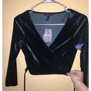 Forever 21 Velvet Crop Top